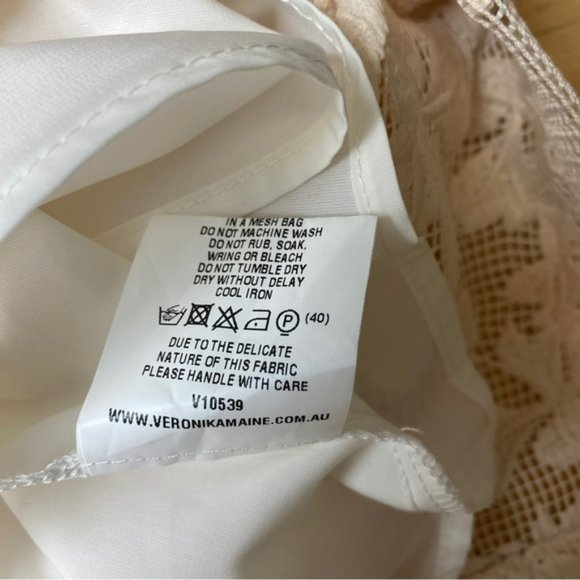 VERONIKA MAINE Cream Lace Sleeveless Top  &  Pencil Skirt Set - Picture 5 of 15
